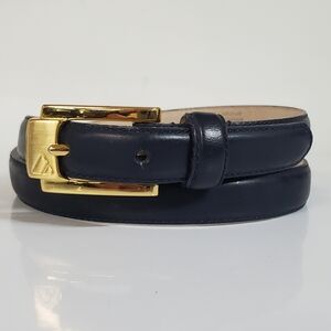 Vinrage Liz Claiborn Skinny Blue Leather Belt Womens Medium